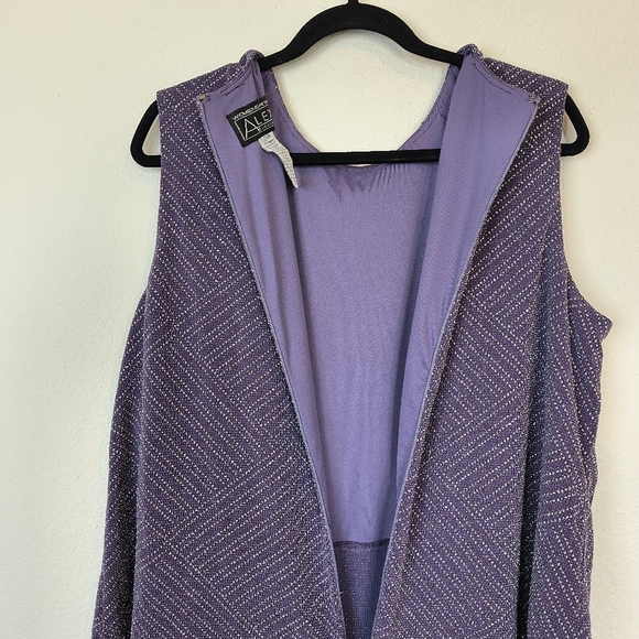 Alex Evenings Glitter Embellished Jacquard Maxi Gown Size 22W Petite Purple - Picture 6 of 9